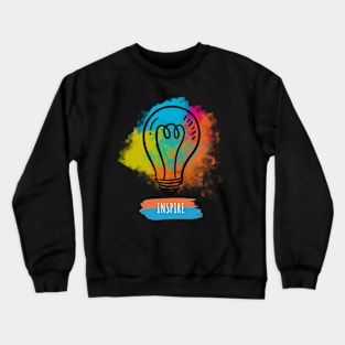 Inspire Colorful Watercolor Bulb for Motivation &Creativity Crewneck Sweatshirt